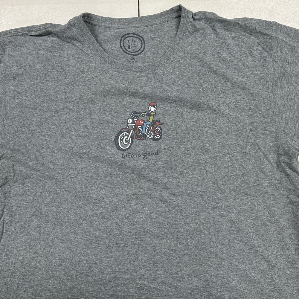 Life is Good T-shirt with Motorcycle Design